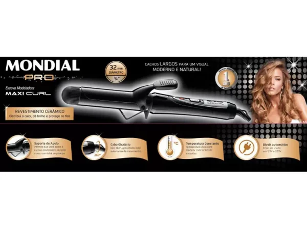 MONDIAL PRO MODELADOR MAXI CURL 32MM 1'' 1/4 EM-08 - Imagen 2