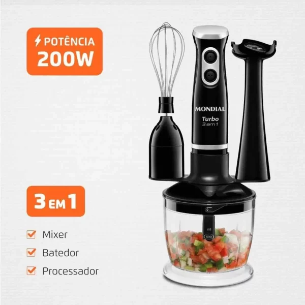MONDIAL MIXER TURBO 5 VELOCIDADES 1000W M-14 - Imagen 2